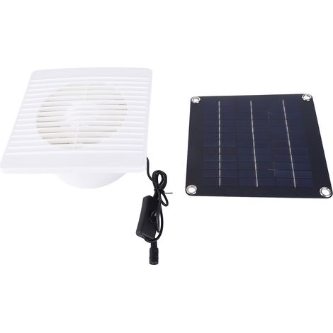 Ventilateur d'extraction solaire étanche IP67, 15 cm (6 pouces), 10 W, 12 V, panneau solaire, idéal pour poulailler, abri pour animaux. (1/5)