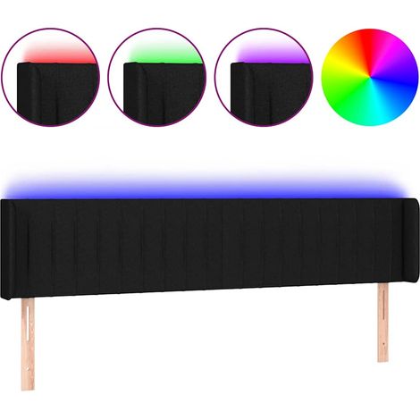 Maison Exclusive - LED Kopfteil Schwarz 163x16x78/88 cm Stoff (1/5)