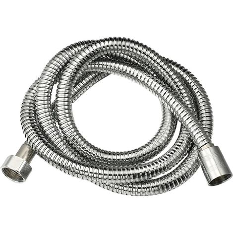 Flexible de douche, acier inoxydable, 3 m, argent (1/5)