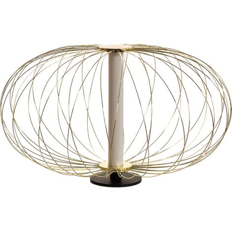 Lampada da Tavolo a LED 50x50xH29 cm in Acciaio e Metallo Mizar Ottone Lucido (1/3)