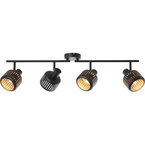 Brilliant Deckenstrahler Tyas Spotrohr, 84 cm Breite, 4 x E14, schwenkbar, Metall, schwarz gold