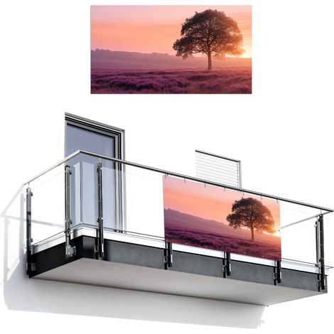 SCHERMO PER LA PRIVACY DEL BALCONE Albero - Erica - Alba 200x110 cm (1/4)
