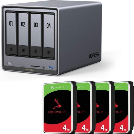 Ugreen NASync DXP4800 Plus + disco duro SEAGATE de 16 TB (4 x 4 TB)