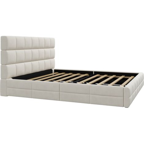 Cama plataforma tapizada 180 x 200 cm beige HOMVRA (1/5)