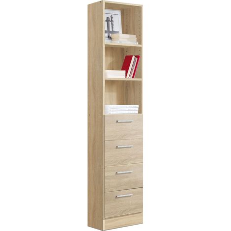Etagère coloris Chêne Cambrian - longueur 42 x profondeur 35 x hauteur 186 cm -PEGANE-