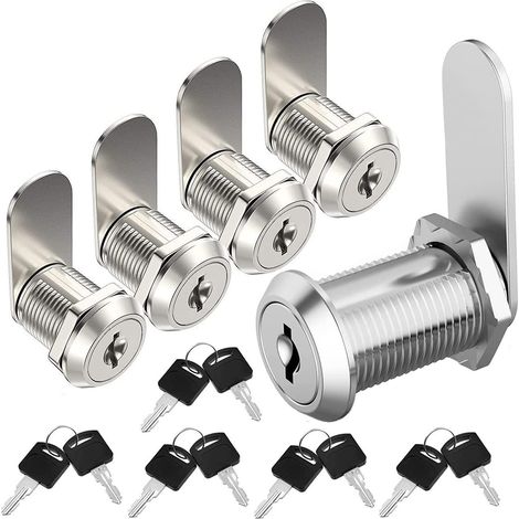 Serrure Boite aux Lettres 20mm Serrure Boite au Lettre Verrou avec Clés pour Boite aux Lettres Casier Tiroir Placard 5 Pièces (1/5)