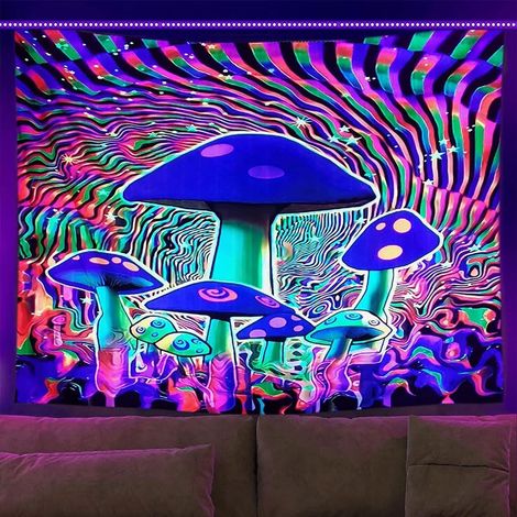 CSPARKV 200x150cm UV Reactive Tapestry Wall Hanging 3D Digital Printing Rich Colors Home Decor for Living Room Bedroom Party Holiday (1/4)