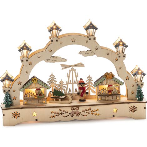 Konstsmide LED Holzsilhouette 2 Häuser mit Junge 27,5x 4,5 x 19,5 cm LED-Figuren (1/3)