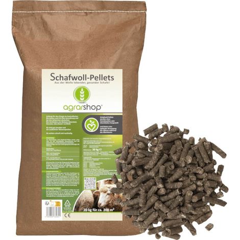 Agrarshop Schafwollpellets 20 kg organischer Universaldünger Naturdünger (1/5)