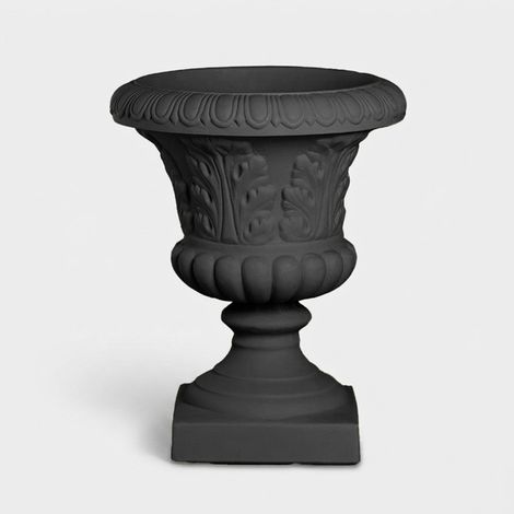 Vase décoratif d'extérieur en polyéthylène Calice Fogliato - Anthracite (1/3)