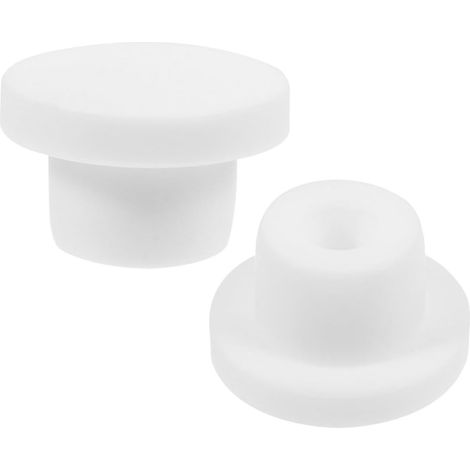 Blanc Bouchon de Baignoire pour Trou 16 MM 2 Pièces en Caoutchouc (1/5)
