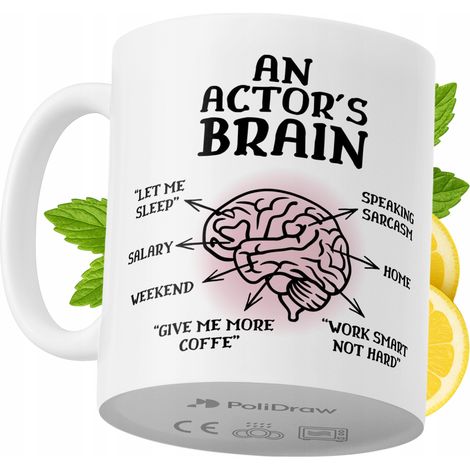 Mug humoristique pour acteur, avec texte amusant et design graphique, idéal pour les anniversaires, les fêtes et les occasions spéciales. Mug premium pour la maison, le bureau et le travail. Blanc, 33 (1/5)