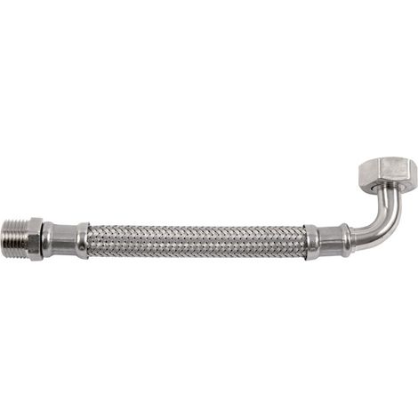 Flessibile in acciaio inox 1/2" m - 3/4" f con curva Lunghezza: 300 mm (1/3)