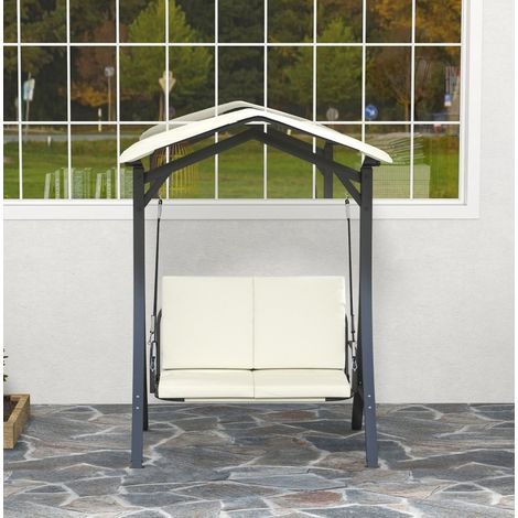 seduta divano 150x120x182 da giardino con tettuccio OKMYHOME (1/4)