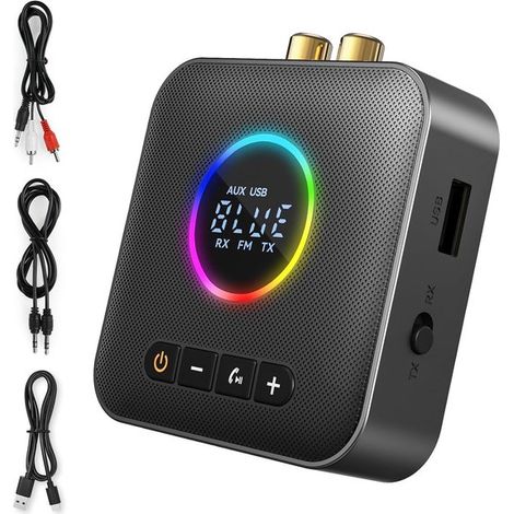Trasmettitore e ricevitore Bluetooth 5.4 2 in 1,Adattatore audio wireless con connettore AUX da 3,5 mm e USB (1/5)