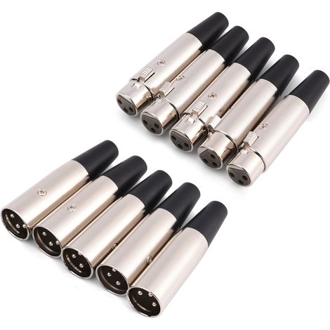 5 Paires de Connecteurs Audio XLR 3 Broches Mâle et Femelle pour Microphone (1/5)