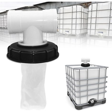 Couvercle de filtre de réservoir IBC, housse en nylon lavable (avec couvercle), adapté au réservoir d'eau de pluie de 165 mm, té de type T, 1 pièce (1/5)