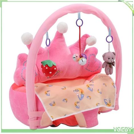 Fafeicy Siège en peluche pour bébé Baby Support Soft Crown Shaped Keep Sitting Posture Comfortable puericulture d'eveil Rose (1/5)