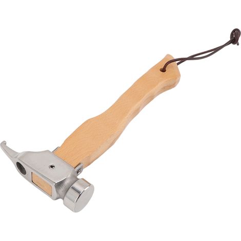 Marteau de camping mini avec manche en bois, tête percée, marteau multifonctionnel portable avec dragonne en acier inoxydable
