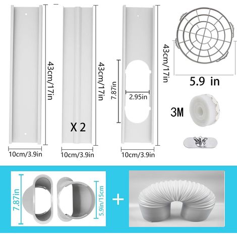 Plaque d'étanchéité pour fenêtre de climatiseur mobile, joint extensible réglable 10 cm – Lot de 4 (1/5)