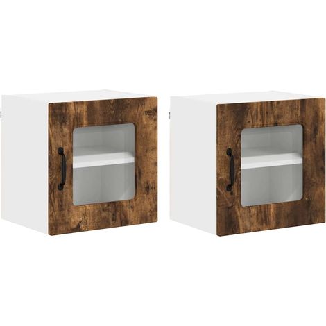 Meuble mural de cuisine,Armoire de cuisine 2 pcs Chêne fumé 40 x 31 x 40 cm CFW86458 (1/5)