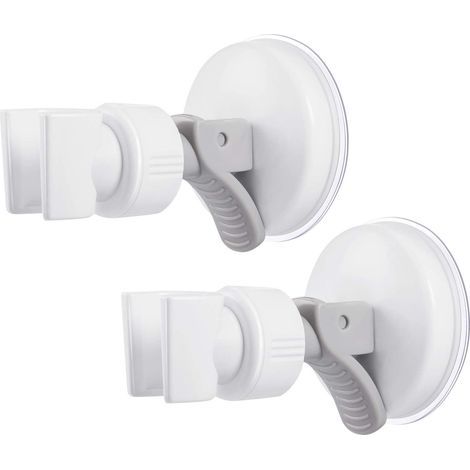 Support de douchette à ventouse réglable, support de pomme de douche, support de montage universel en plastique ABS chromé marbre poli verre métal céramique (1/5)
