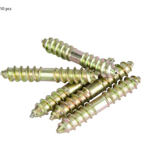 Lot de 10 vis à cheville 640 mm pour le travail du bois et la fabrication de meubles, vis à double extrémité (1/5)