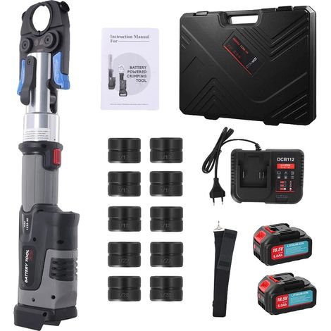 Outil de sertissage, alimenté par batterie, conception durable, V12/15/18/22/28mm (1/2)