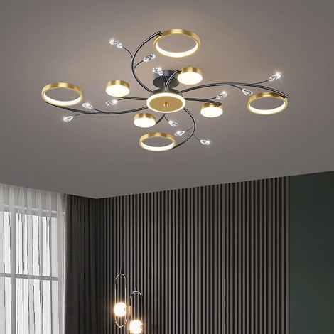 Plafonnier moderne nordique avec télécommande lustre chambre Restaurant salle à manger salon intérieur luminaire LED-8 lumières (1/4)