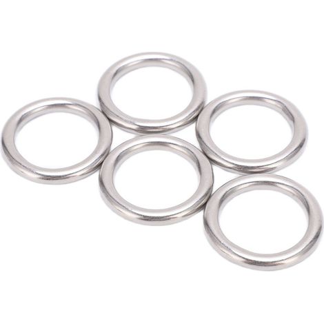 Packung mit 5 runden O-Ringen aus Edelstahl 304, nahtlos, für Bootfahren und Tauchen (5 x 25 mm). (1/5)