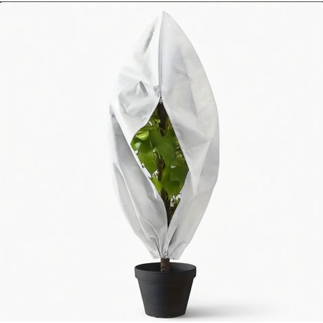 blanc housse protection arbuste hiver 80x120 zip cordon (1/5)