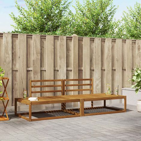 Outdoor-Sofagarnitur 2 Stück Natur 230,5 x 83 x 73 cm (1/5)