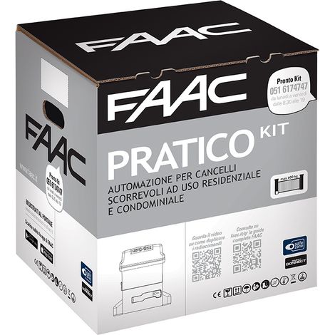 Pratico Kit 746 230V Cancello Battente 4 Metri Cremagliera