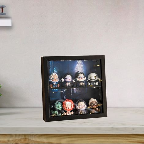 Vitrine pour figurines d'anime, coffret de rangement tridimensionnel épais pour collections de mini-jouets, noir, à une seule cloison (1/5)