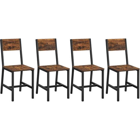Set di 2 sedie da pranzo con struttura in acciaio in stile industriale per sala da pranzo soggiorno cucina marrone rustico e nero 120004931
