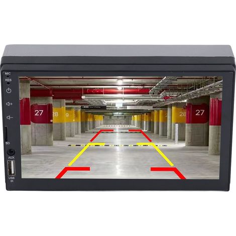 Autoradio double DIN avec lecteur MP5, Bluetooth, radio FM, écran tactile HD 7 pouces, port AUX, USB 2.0 et puce DSP. (1/5)