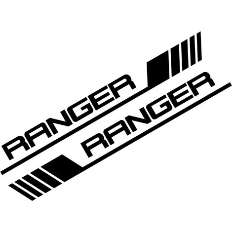 (Jaune brillant - Pour RANGER) Compatible avec les accessoires Ford T - Autocollant latéral de portière de voiture (1/5)