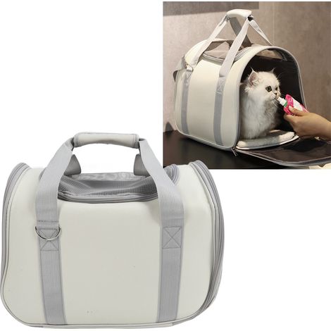 Sac de Transport pour Chat Pliable en Tissu Oxford Robuste avec Fond Renforcé et Sangle Réglable pour Animaux jusqu'à 9kg (1/4)
