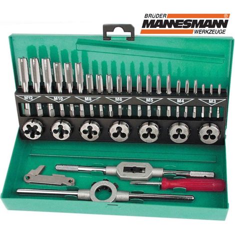 JUEGO DE MACHOS Y TERRAJAS METRICAS 32 PIEZAS MANNESMANN M53250