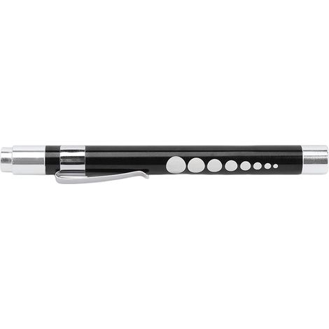Stylo lumineux LED blanc, tête concave, alliage d'aluminium, lampe médicale pour la gorge, noir (1/5)