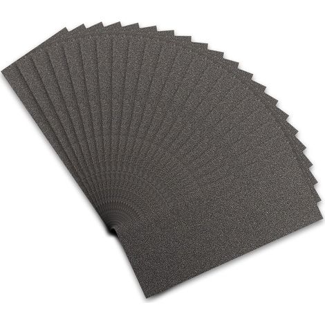 Papier de Verre, Papier Abrasif 120 Grains Utilisé pour polir le métal le bois les voiture, 21 Pièces Papier à Poncer 9x3,6 pouces (1/5)
