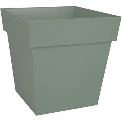 Pot Carré - 40 cm - 38 L - Vert Laurier - Usage Intérieur et Extérieur (1/5)