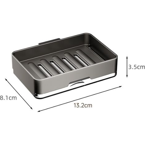 Seifenhalter – Seifenschale – Hängender Seifenhalter – Wandmontage – Wandseifenhalter – Kleine Seifenschale & Shampoo-Halter – Badezimmeraccessoires – Küche – 13,2 x 8,1 x 3,5 cm – Schwarz – ABS (1/4)