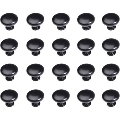20 Pièces Boutons de Meubles, Boutons de Cuisine, Bouton de Meuble Noir, Poignée de Placard, Boutons de Porte de Tiroir pour Placard, Tiroir et Placard