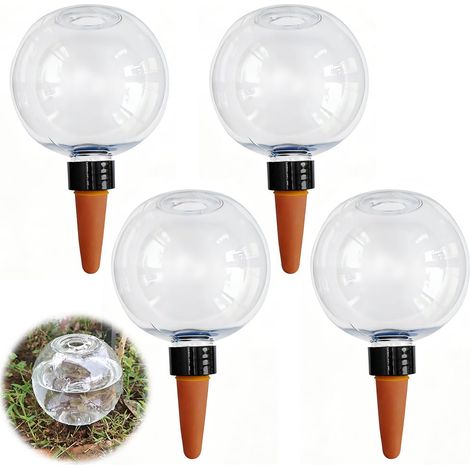 ZHIJIA PREMIUM Lot de 4 boules d'arrosage automatique pour plantes et succulents (Transparent) (1/5)