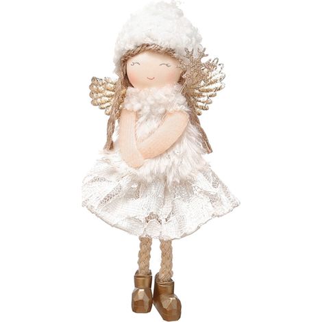 Doll Décor Ange - Plumes Décoratives - Sans Visage - Pour Décoration Intérieure Fenêtre Table - 1 Pièce