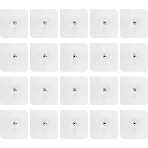 Packung mit 20 selbstklebenden Wandschraubenaufklebern, kein Bohren erforderlich – 6 x 6 cm – transparent (1/3)