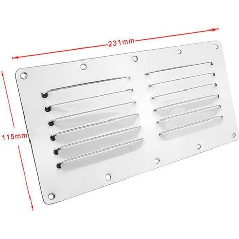 Fenêtre de ventilation en acier inoxydable 304, panneau de ventilation, sortie d'air, 230 x 115 mm, accessoires d'accastillage pour yachts, fenêtre de ventilation rectangulaire à persiennes en acier i (1/3)