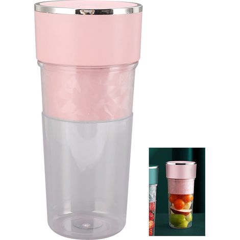 Mini presse-agrumes portable 300 ml, alimentation USB, électrique, rose (1/5)