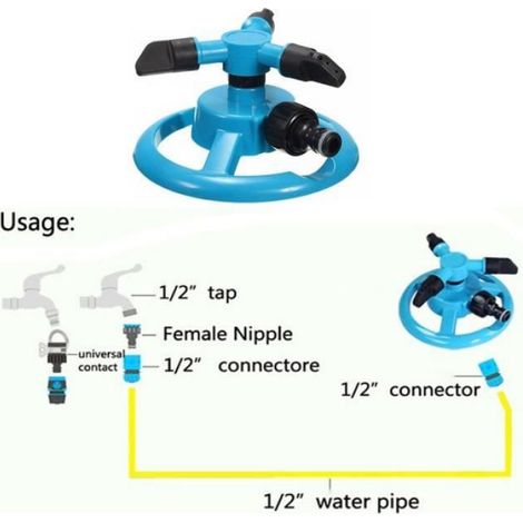 Arroseur automatique de jardin Arroseurs d'eau de jardin Rotation d'irrigation de pelouse 360 ° LZX80427738769 (1/4)